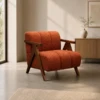 Alena Armchair – Modern Orange Wooden Frame Chair | Majestic Home