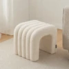 Ana Ottoman – Sculptural Arch Boucle Accent Seat