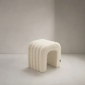 Ana Ottoman – Sculptural Arch Boucle Accent Seat
