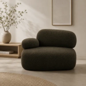 Calvina Armchair – Modern Dark Olive Accent Chair | Majestic Home