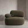 Modern green boucle arm chair