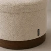 Cardo Ottoman | Boucle Storage Ottoman with Wood Base