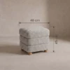 Cielo Ottoman | Tiered Grey Boucle Accent Seat