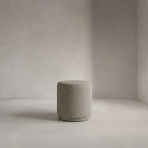 Cortina Ottoman | Linen Cylinder Ottoman for Modern Interiors