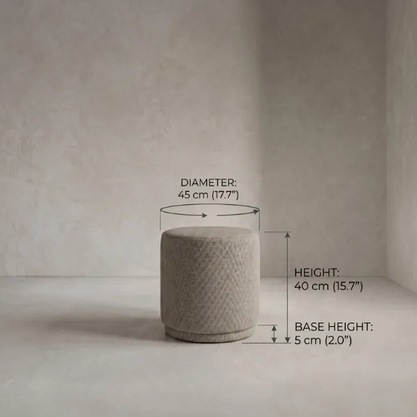 Cortina Ottoman | Linen Cylinder Ottoman for Modern Interiors
