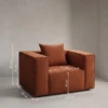 Luxury velvet orange arm chair in uae