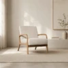 Delia Armchair – Modern Wooden Frame Accent Chair | Majestic Home