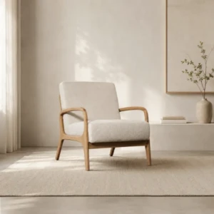 Delia Armchair – Modern Wooden Frame Accent Chair | Majestic Home