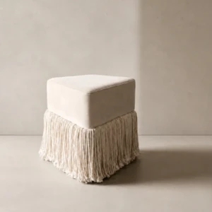 triangular fringe ottoman boho modern
