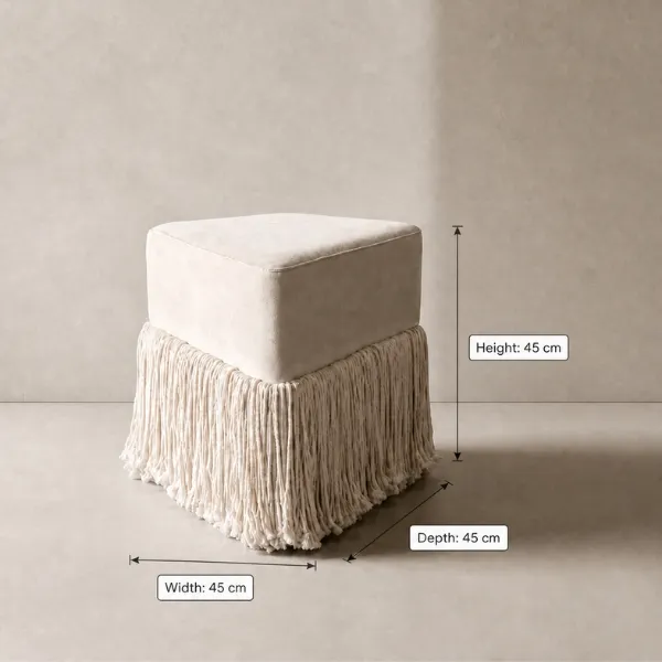 triangular fringe ottoman boho modern