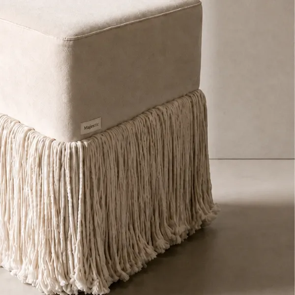 triangular fringe ottoman boho modern