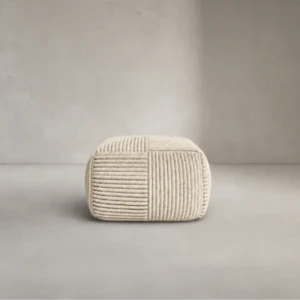 Eloisa Ottoman – Handcrafted Woven Rope Accent for Coastal Modern Interiors | Majestic Home
