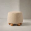 FRINA WOODEN BASE OTTOMAN - luxury furniture Dubai UAE