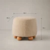 Frina Ottoman – Round Woven Footstool with Wood Legs