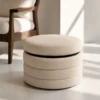 Giona Ottoman – Luxury Tiered Linen Accent Seat