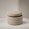 Giona Ottoman – Luxury Tiered Linen Accent Seat