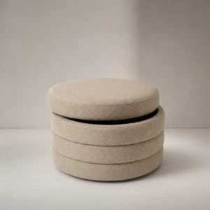 Giona Ottoman – Luxury Tiered Linen Accent Seat