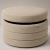 Giona Ottoman – Luxury Tiered Linen Accent Seat