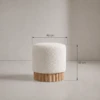Grazia Ottoman | Round Boucle Ottoman with Wood Slats