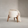Greta Boucle Footstool with Wooden Legs