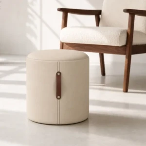 leather drum ottoman modern luxury