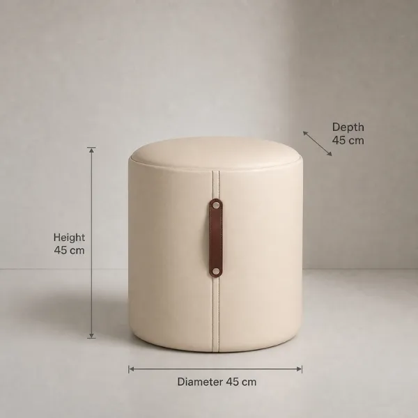 leather drum ottoman modern luxury