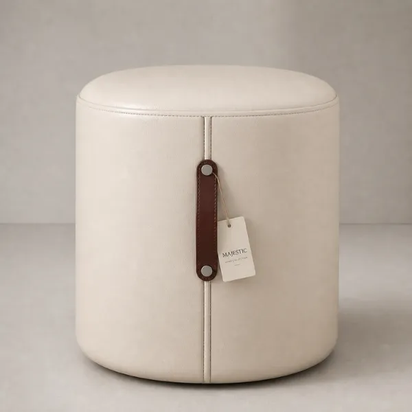 leather drum ottoman modern luxury