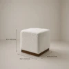 Lavina Ottoman | Boucle Cube Ottoman with Wood Base