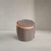Lidia Ottoman – Woven Sculptural Wood Handle Stool