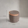 Lidia Ottoman – Woven Sculptural Wood Handle Stool