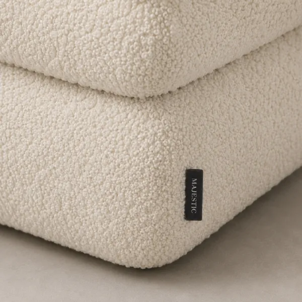 Lina Ottoman – Tiered Square Boucle Accent Seat