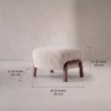 Lino Ottoman | Round Boucle Ottoman with Angled Legs