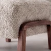Lino Ottoman | Round Boucle Ottoman with Angled Legs