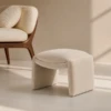 Lisa Ottoman – Boucle Panel-Leg Accent Stool | Majestic Home