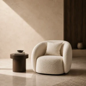 Livia Armchair – Modern Luxury Cream Accent Chair | Majestic Home 2026