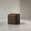 Sleek Lomina Ottoman – Leather Cube Stool