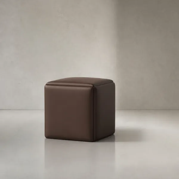 Sleek Lomina Ottoman – Leather Cube Stool