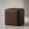 Sleek Lomina Ottoman – Leather Cube Stool