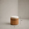 Pura Ottoman | Oak Storage Ottoman with Metal Accents