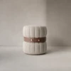 Rita Ottoman – Channel-Tufted Leather Belt Pouf