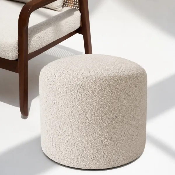 Sofina Ottoman – Modern Boucle Drum Pouf