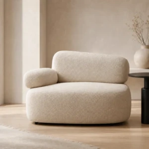 Luxury beige boucle Arm chair
