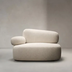 Luxury beige boucle arm chair