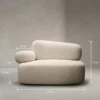 Luxury Beige Boucle Arm chair