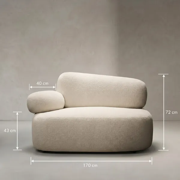 Luxury Beige Boucle Arm chair