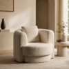 luxury beige boucle arm chair in UAE