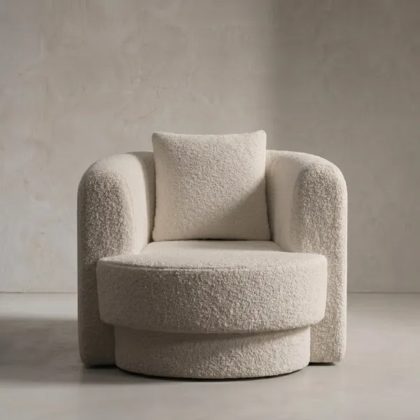 Luxury Beige Boucle Arm chair in UAE