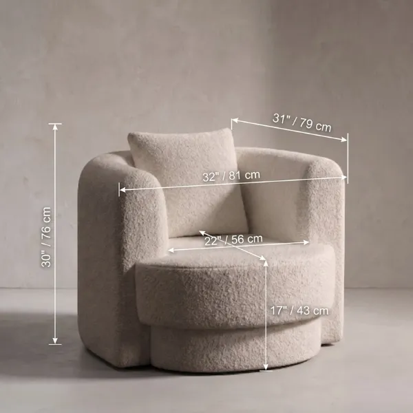 Luxury Beige Boucle Arm chair in UAE