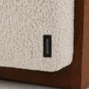 Velona Ottoman | Boucle Cube Ottoman with Wood Panel
