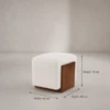 Velona Ottoman | Boucle Cube Ottoman with Wood Panel